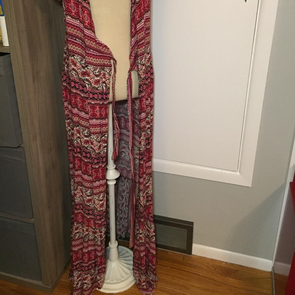 Boho Wrap Dress Full Length Bottom Flare - Picture 7 of 7